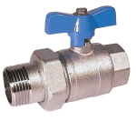 Kugelhahn mit Verschraubung einseitig, mit Fl&amp;#252;gelgriff