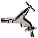 Gartenventil mit Knebelgriff und Rohrbel&amp;#252;fter, matt verchromt