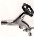 Gartenventil mit Handrad gr&amp;#252;n und Rohrbel&amp;#252;fter, matt verchromt