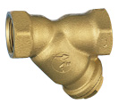 Schmutzf&amp;#228;nger mit Muffen, Messing, Doppelsieb mit Maschenweite 0.18mm